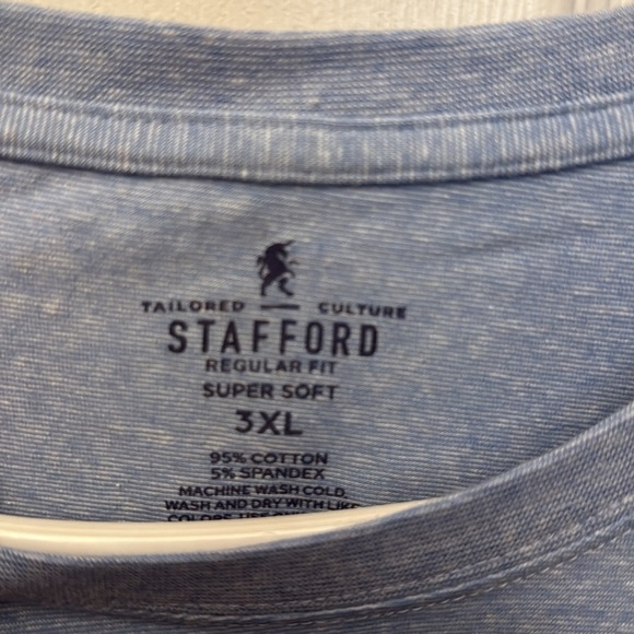 NWT Stafford Men's Blue T-Shirt, Size 3X - Picture 3 of 4